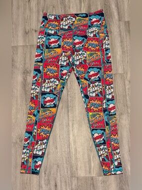 Constantly Varied Gear CVG Size Medium Comic Strip Print Leggings with Pockets